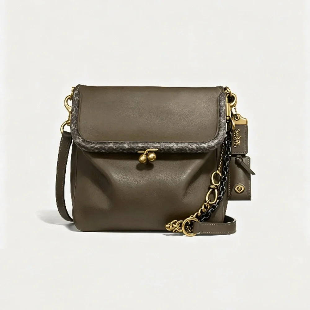 COACH Rider Bag 24 With Snakeskin Detail in Moss